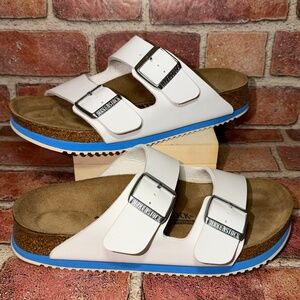 Pre-Owned Birkenstock Arizona SL Super Grip White Sandals Unisex Women Size 38/7